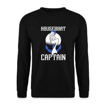 Houseboat Captain Hausboot Kapitän Meerjungfrau - Unisex Pullover - Schwarz - Vorne - Alina (178cm) & Michal (187cm)