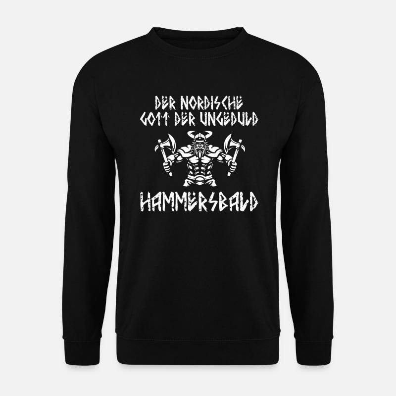 Germane Nordische Gott der Ungeduld Hammersbald - Unisex Pullover - Schwarz