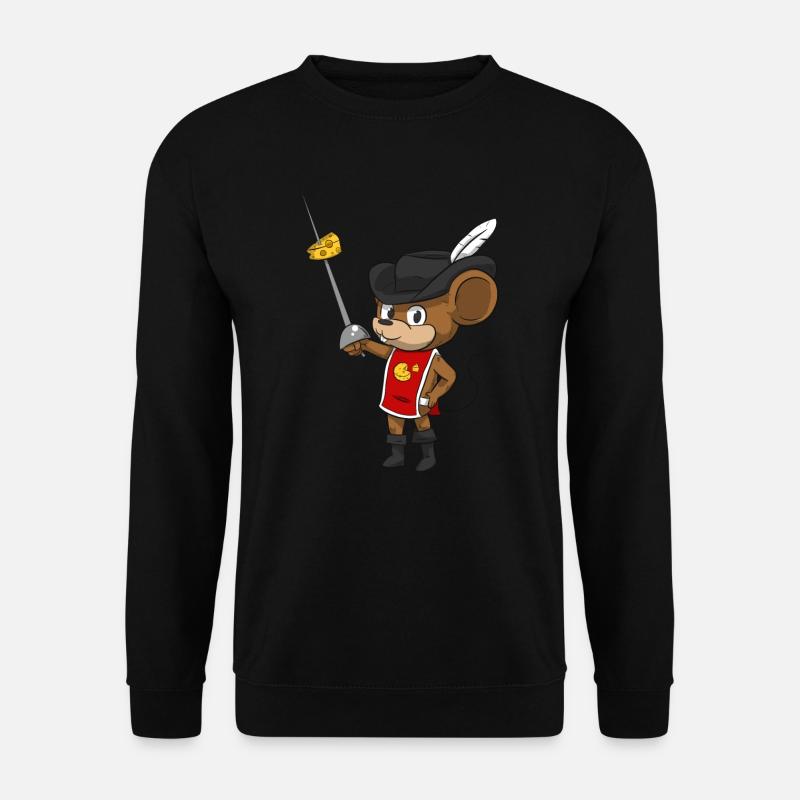 Mousquetaire souris avec épée - Sweat-shirt Unisexe - noir