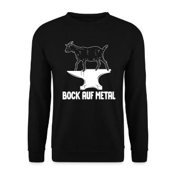 Bock Auf Metal Heavy Metal Hardrock Rock Musik - Unisex Pullover - Schwarz - Vorne - Alina (178cm) & Michal (187cm)