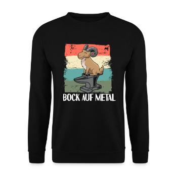 Bock Auf Metal Death Metal Heavy Metal Musik - Unisex Pullover - Schwarz - Vorne - Alina (178cm) & Michal (187cm)