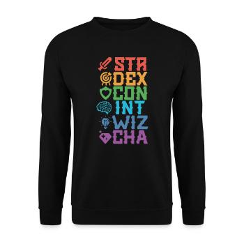 RPG Game Master Rollenspiel Spielleiter - Unisex Pullover - Schwarz - Vorne - Alina (178cm) & Michal (187cm)