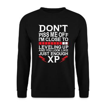 Game Master RPG Game Master Close To Leveling Up - Unisex Sweatshirt - black - Front - Alina (178cm) & Michal (187cm)