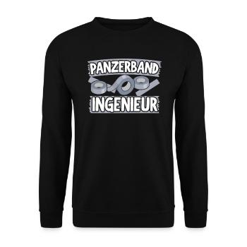Panzerband Ingenieur Maschinenbauer Techniker - Unisex Pullover - Schwarz - Vorne - Alina (178cm) & Michal (187cm)