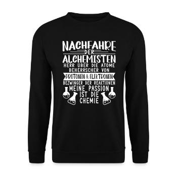 Chemie Chemisch Nachfahre Der Alchemisten - Unisex Pullover - Schwarz - Vorne - Alina (178cm) & Michal (187cm)