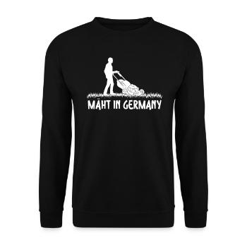 Gärtner Gärtnerin Gartenarbeit Mäht In Germany - Unisex Pullover - Schwarz - Vorne - Alina (178cm) & Michal (187cm)