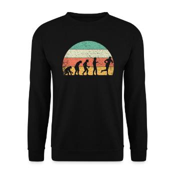 Rugby vintage evolution of man rugby player - Unisex Sweatshirt - black - Front - Alina (178cm) & Michal (187cm)