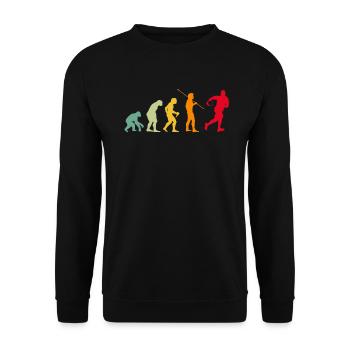 Rugby evolution of man rugby player - Unisex Sweatshirt - black - Front - Alina (178cm) & Michal (187cm)