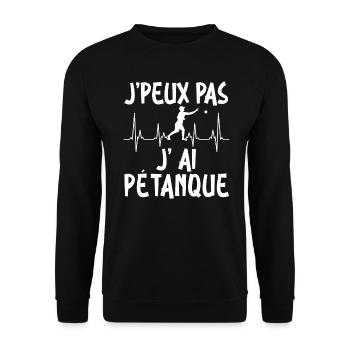 Ich Kann Nicht Ich Bin Beim Pétanque Boccia Boule - Unisex Pullover - Schwarz - Vorne - Alina (178cm) & Michal (187cm)