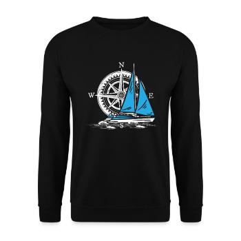 Catamaran voile double coque - Sweat-shirt Unisexe - noir - Devant - Alina (178cm) & Michal (187cm)
