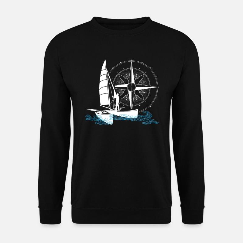 Catamaran voile double coque bateau deux coques - Sweat-shirt Unisexe - noir