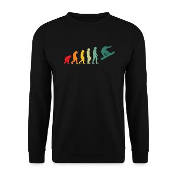 Snowboard Fahren Snowboarder Evolution Snowboarden - Unisex Pullover - Schwarz - Vorne - Alina (178cm) & Michal (187cm)