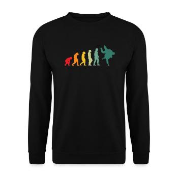 Judo evolution judo fighters martial arts - Unisex Sweatshirt - black - Front - Alina (178cm) & Michal (187cm)
