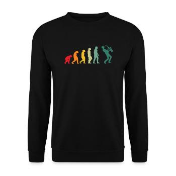 Saxophon Evolution Saxophonspieler Jazz Saxofon - Unisex Pullover - Schwarz - Vorne - Alina (178cm) & Michal (187cm)