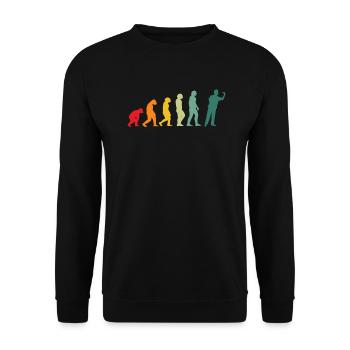 Dart Evolution Dartspieler Darts Spielen Darten - Unisex Pullover - Schwarz - Vorne - Alina (178cm) & Michal (187cm)