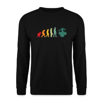 Drums evolution drummer musician - Unisex Sweatshirt - black - Front - Alina (178cm) & Michal (187cm)