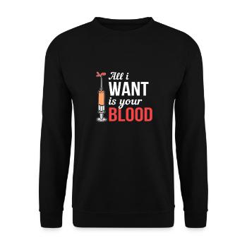 Blutspende Blutspender Krankenschwester Doktor - Unisex Pullover - Schwarz - Vorne - Alina (178cm) & Michal (187cm)
