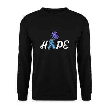 Diabetiker Hoffnung Schmetterling Krankheit Hilfe - Unisex Pullover - Schwarz - Vorne - Alina (178cm) & Michal (187cm)