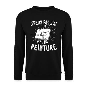 Maler Künstler Ich Kann Nicht Ich Male Ein Gemälde - Unisex Pullover - Schwarz - Vorne - Alina (178cm) & Michal (187cm)