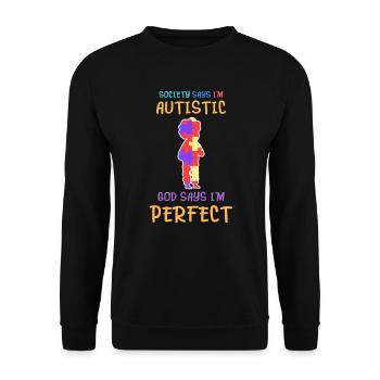 Autisme Enfants Conscients Asperger Enfant Autiste - Sweat-shirt Unisexe - noir - Devant - Alina (178cm) & Michal (187cm)