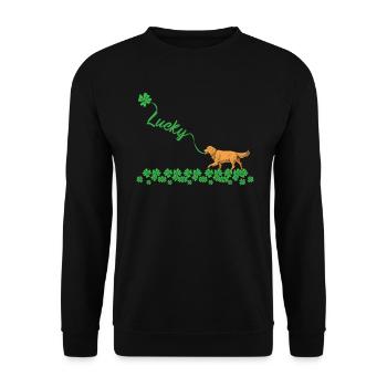 Heureux Golden Retriever Dog St. Patricks Day - Sweat-shirt Unisexe - noir - Devant - Alina (178cm) & Michal (187cm)