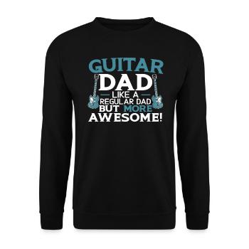 Guitar Dad Guitarist Papa musicien fête des pères - Sweat-shirt Unisexe - noir - Devant - Alina (178cm) & Michal (187cm)
