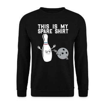 Dies Ist Mein Spare Shirt Bowling - Unisex Pullover - Schwarz - Vorne - Alina (178cm) & Michal (187cm)