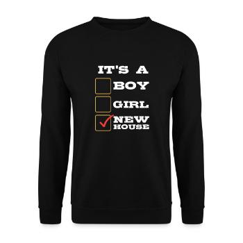 Hauseigentümer Hausbesitzer Bauherr Geschenk Haus - Unisex Pullover - Schwarz - Vorne - Alina (178cm) & Michal (187cm)