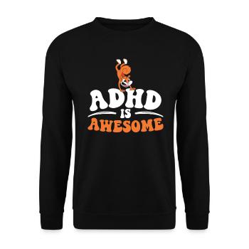 ADHD Squirrel Embrace Neurodiversity - Unisex Sweatshirt - black - Front - Alina (178cm) & Michal (187cm)