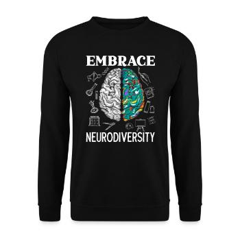 Embrace Neurodiversity ADHD Awareness Hyperfocus - Unisex Sweatshirt - black - Front - Alina (178cm) & Michal (187cm)