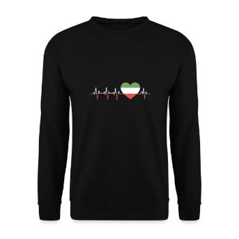 Italian Skyline Landscape America Italy Heartbeat - Unisex Sweatshirt - black - Front - Alina (178cm) & Michal (187cm)