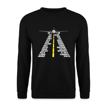 Phonétique Alphabet Pilote - Sweat-shirt Unisexe - noir - Devant - Alina (178cm) & Michal (187cm)