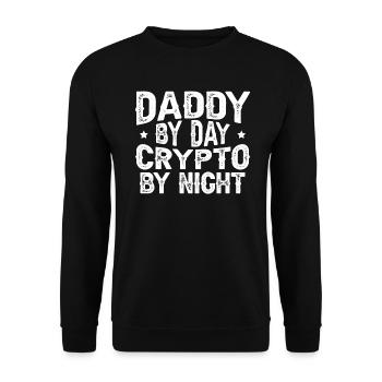 Papa Jour Crypto Dans La Nuit Trader Crypto - Sweat-shirt Unisexe - noir - Devant - Alina (178cm) & Michal (187cm)