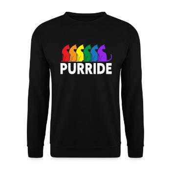 Purride Cat Lover Pride Monat Regenbogen - Unisex Pullover - Schwarz - Vorne - Alina (178cm) & Michal (187cm)