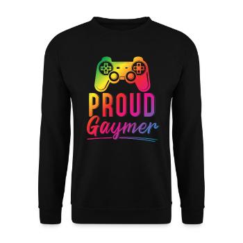 Stolzer Gaymer LGBTQ LGBT Videospielliebhaber - Unisex Pullover - Schwarz - Vorne - Alina (178cm) & Michal (187cm)