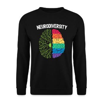 Neurodiversität Regenbogen Autismus Bewusstsein - Unisex Pullover - Schwarz - Vorne - Alina (178cm) & Michal (187cm)
