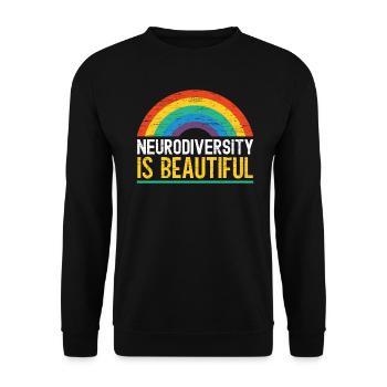 Neurodiversität Ist Wunderschön Regenbogen - Unisex Pullover - Schwarz - Vorne - Alina (178cm) & Michal (187cm)