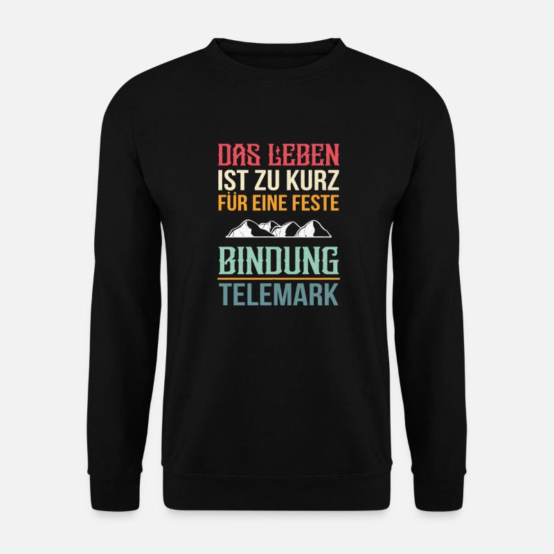 Lustiger Telemark Ski Skifahrer Telemarker Sport - Unisex Pullover - Schwarz
