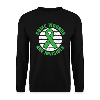 Some wounds are invisible to psyche health - Unisex Sweatshirt - black - Front - Alina (178cm) & Michal (187cm)