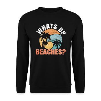 What's on the beaches summer holiday - Unisex Sweatshirt - black - Front - Alina (178cm) & Michal (187cm)