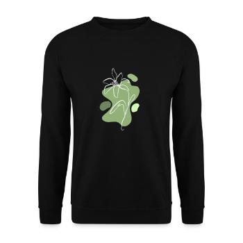 Lily One Line Flower Oneline Floral Flowershop - Unisex Sweatshirt - black - Front - Alina (178cm) & Michal (187cm)