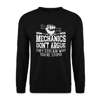 Mechaniker Streiten Nicht KFZ Mechaniker - Unisex Pullover - Schwarz - Vorne - Alina (178cm) & Michal (187cm)