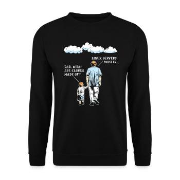 Aus Was Sind Clouds Programmierer Coder - Unisex Pullover - Schwarz - Vorne - Alina (178cm) & Michal (187cm)