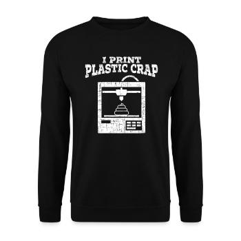 I Prints Plastic Manure 3D Printing Printer - Unisex Sweatshirt - black - Front - Alina (178cm) & Michal (187cm)