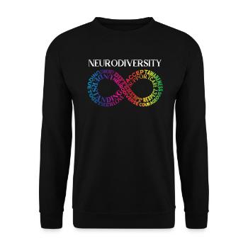Neurodiversity Rainbow Infinity - Unisex Sweatshirt - black - Front - Alina (178cm) & Michal (187cm)