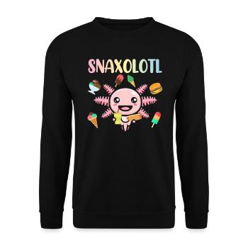 Sanxolotl Axolotl Mange de l’axolotl poisson migrateur - Sweat-shirt Unisexe - noir - Devant - Alina (178cm) & Michal (187cm)