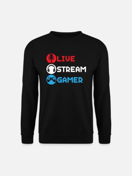 Live Stream Gamer Livestreaming Online Spiel - Unisex Pullover - Schwarz
