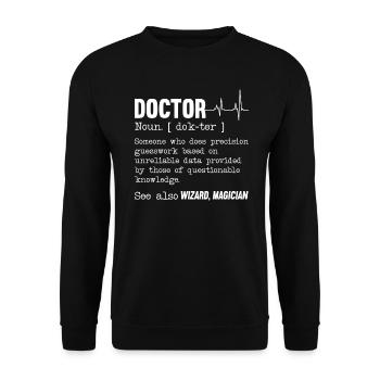 Magicien de médecine de définition de docteur - Sweat-shirt Unisexe - noir - Devant - Alina (178cm) & Michal (187cm)