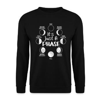 C’est seulement Une Phase De Cycle Lunaire Phase De Lune - Sweat-shirt Unisexe - noir - Devant - Alina (178cm) & Michal (187cm)