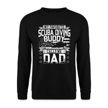 Mon compagnon de plongée préféré Appelle-moi Papa Plongeur - Sweat-shirt Unisexe - noir - Devant - Alina (178cm) & Michal (187cm)